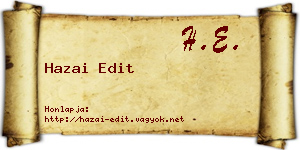Hazai Edit névjegykártya